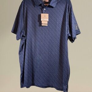 PGA Tour Athletic Fit UPF 40 Short Sleeve Polo Shirt Men’s Size XL/TG Blue NWT